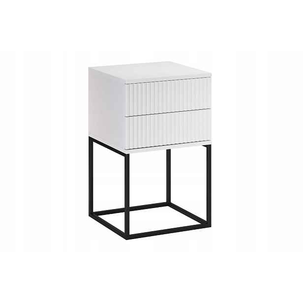 Szafka nocna z dwiema szufladami 40 cm Spello White