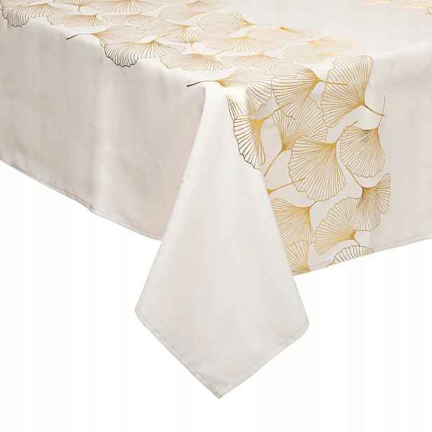 Ubrus s rostlinným vzorem Ginko, 140 x 240 cm