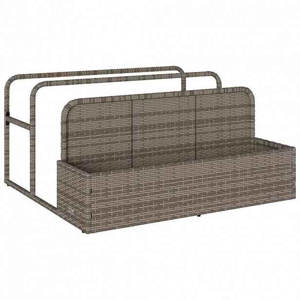 vidaXL Plovoucí úložný prostor k bazénu šedý 110 x 100 x 57 cm polyratan