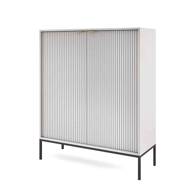 MASSENO VYSOKÁ KOMODA STELLARE, 104/125/39 cm s 2 dvířky, šedá