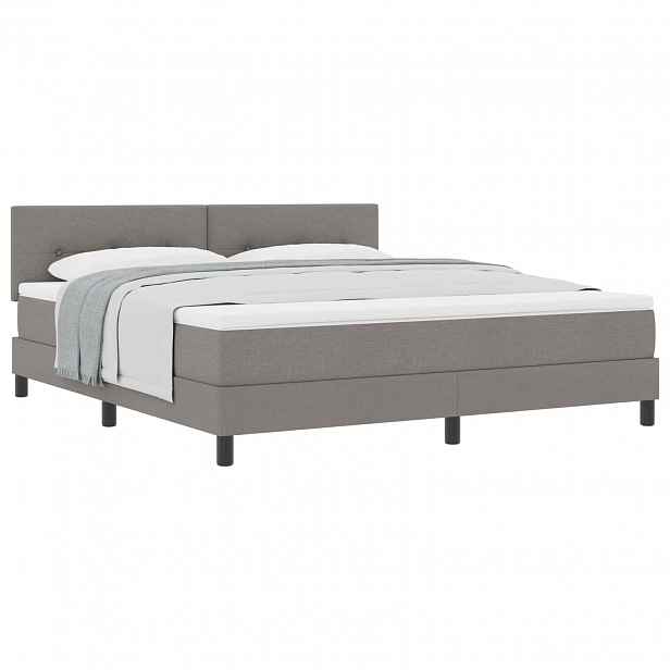 vidaXL Postel s boxspringem s čelo Taupe 180 x 200 cm textil