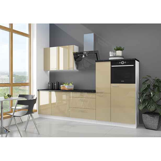 Kuchyňská linka 280 cm Lara 2 - Bílá + Cappucino lesk