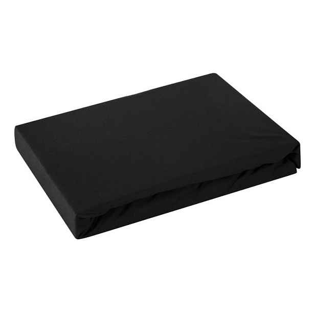 MyBestHome GOLD Jersey napínací prostěradlo GOLD černá, různé rozměry, 100% bavlna, MyBestHome Rozměr prostěradla: na matraci 180x200 cm + 30 cm