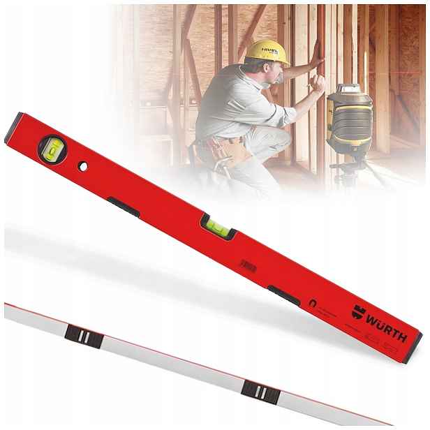 Přesná magnetická vodováha s magnety 100 cm Wurth