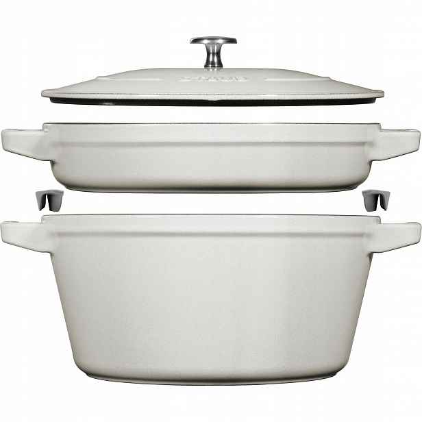 Sada litinového nádobí Staub 24 cm bílá lanýžová barva 40508-385-0