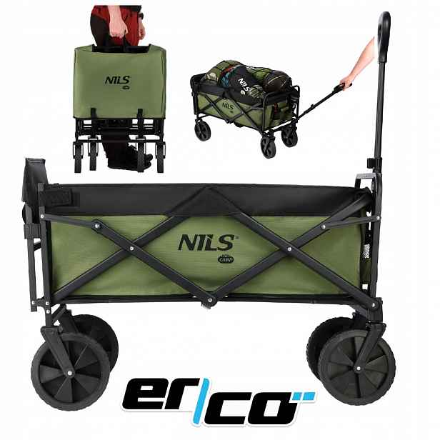Skládací přepravní vozík 150L Nils Camp NC2602, silný, velká kola 100 kg