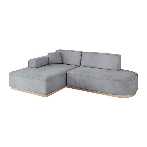 ALTDECOR ROHOVÁ SEDAČKA s otomanem, levá IREA-L1 232x165x80 Šedá Velur