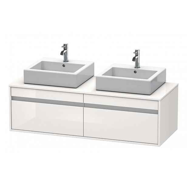 Duravit Ketho - Umyvadlová skříňka 43x140x55 cm, 2 zásuvky, lesklá bílá KT6697B2222