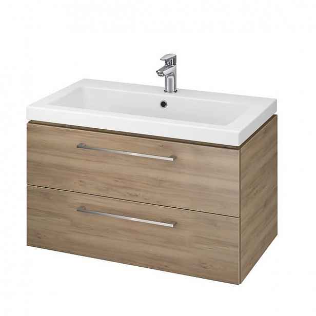 Koupelnová skříňka s umyvadlem Cersanit LARA 79,4x46x44,7 cm ořech mat S801-154-DSM