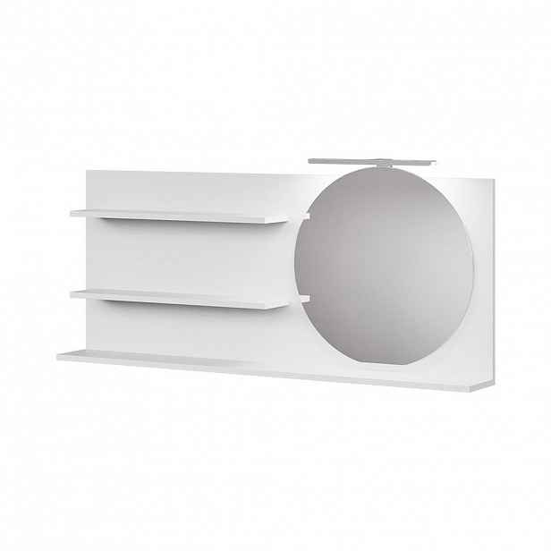 Vicco ZRCADLOVÁ POLICE Avena Bílá 120 x 50 cm se 3 otevřenými přihrádkami