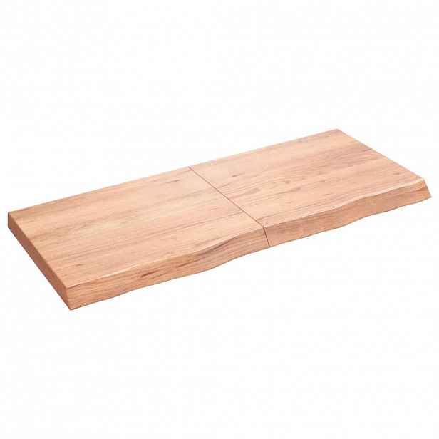 vidaXL Nástěnná police hnědá 120x50x(2-6)cm ošetřený masivní dub