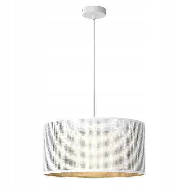 Závěsná lampa bílá zlatá kulatá Ø 40 cm síťka do obývacího pokoje Luminex