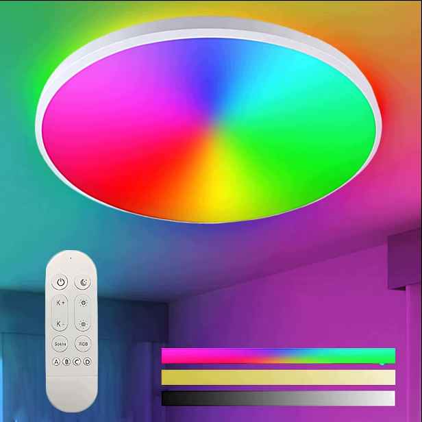 Lampa Stropní Svítidlo Led Rgb Bílá Cct 2700K-6500K Wifi Tuya Dálkový Ovladač Rf Aplikace