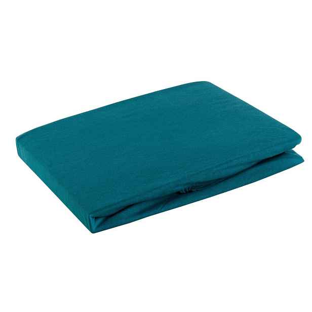 Jersey napínací prostěradlo GOLD tyrkysová, různé rozměry, 100% bavlna, MyBestHome Rozměr prostěradla: na matraci 90x200 cm + 25 cm