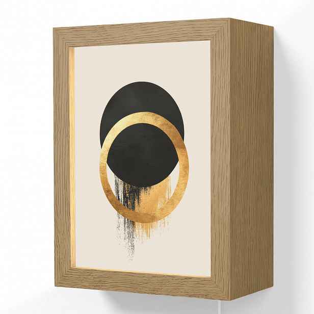 OnlyWow NÁSTĚNNÁ LAMPA Abstraktní design - Černý kruh - Skvrny od barvy 15x20 cm