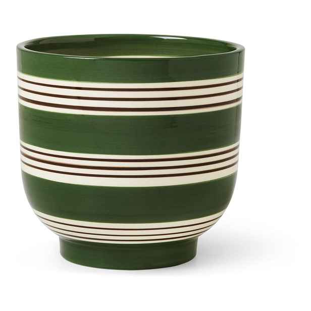Tmavě zeleno-bílý keramický květináč Kähler Design Nuovo, ø 15 cm