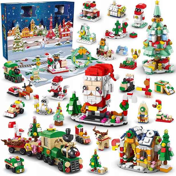 24-DENNÍ Adventní Kalendář Vánoční Kostky Hračky Pro Děti Dárek