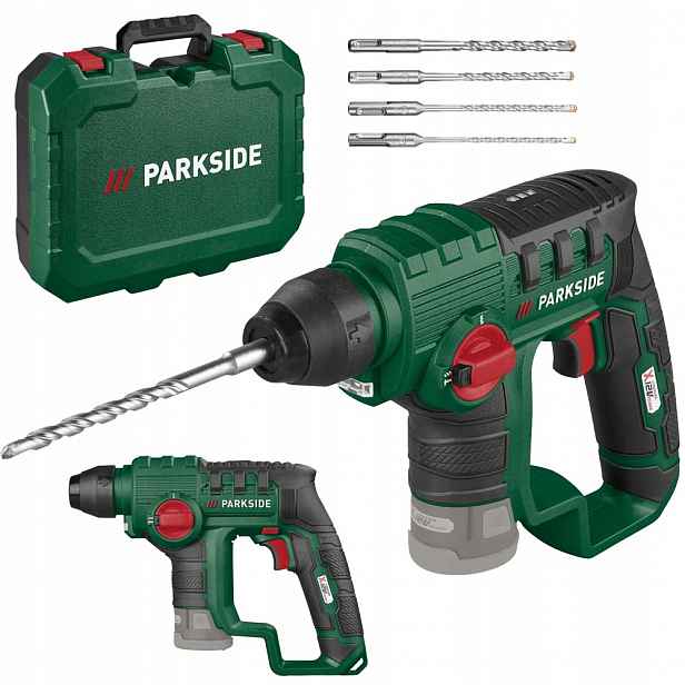 Akumulátorová Příklepová Vrtačka Parkside Pbha A1 12V Sds+ Sada Kufr