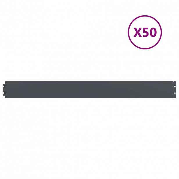 vidaXL Travní lemy 50ks antracitová 10x103cm ocel válcovaná za studena
