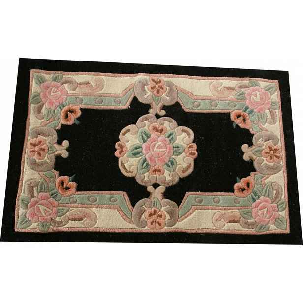 Vlněný koberec typu Aubusson 60x120 černý