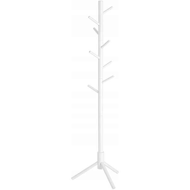 Dřevěný věšák na oblečení, bílý, 175 cm
