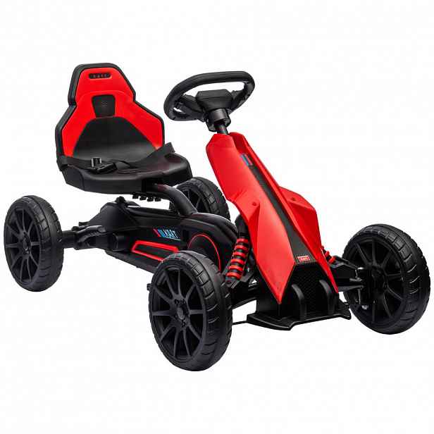 HOMCOM DĚTSKÉ ŠLAPACÍ AUTO, modré/červené, kov + plast