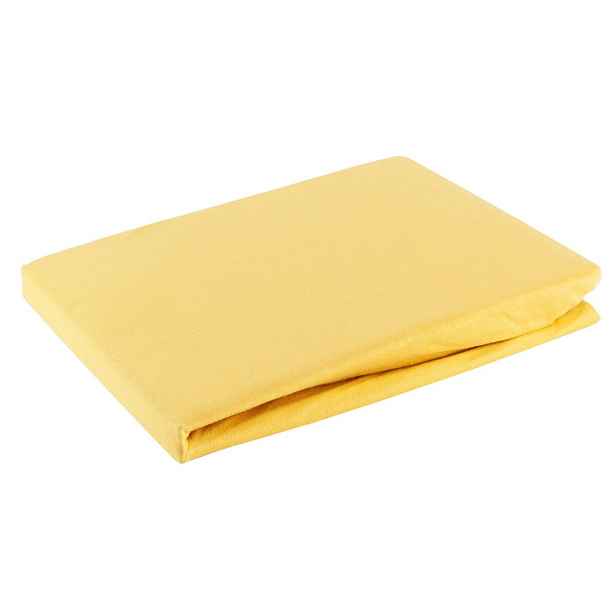 Jersey napínací prostěradlo GOLD hořčicová, různé rozměry, 100% bavlna, MyBestHome Rozměr prostěradla: na matraci 90x200 cm + 25 cm