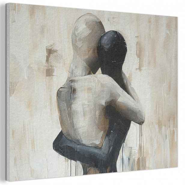 MuchoWow AKUSTICKÝ obraz Abstraktní - Láska - Černobílé - Moderní 100x70 cm