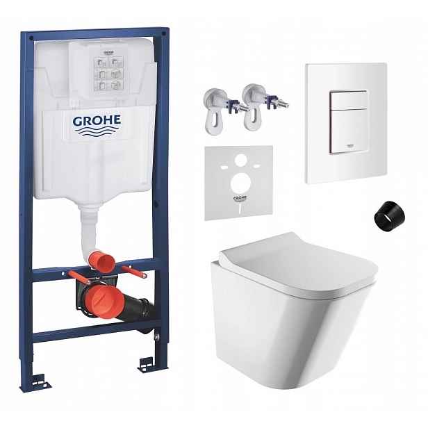 Podomítkový Wc set Grohe s mísou Wc Fontana tlačítko Bílá