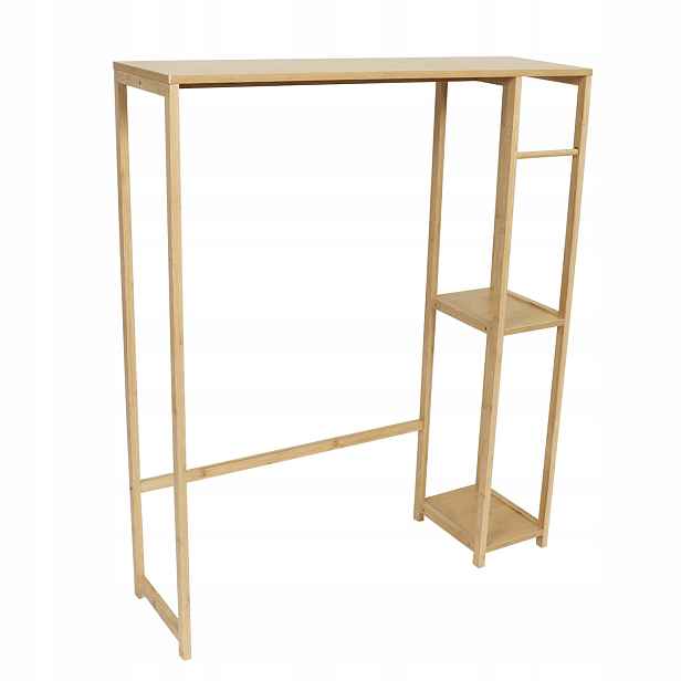 Regál Nad Pračku Bambusový Mdf 79 X 23 X 95 CM, Tři Police, Béžový