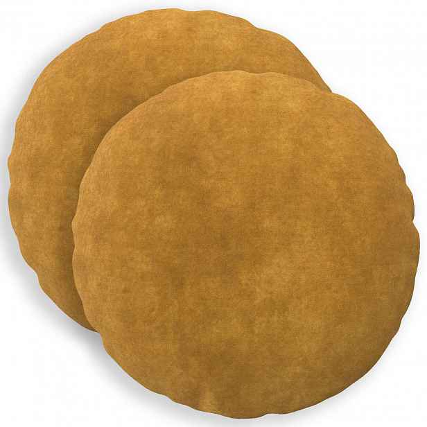 vidaXL Povlak na polštář 2 pcs HEERLEN Žlutá Ø 30 cm