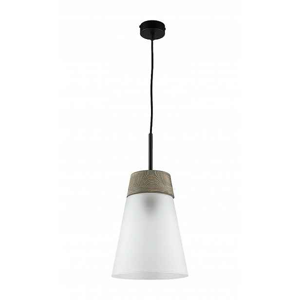 Závěsná lampa Domino I Černé bílé skleněné stínítko 1xE27 23 cm Stropní dům