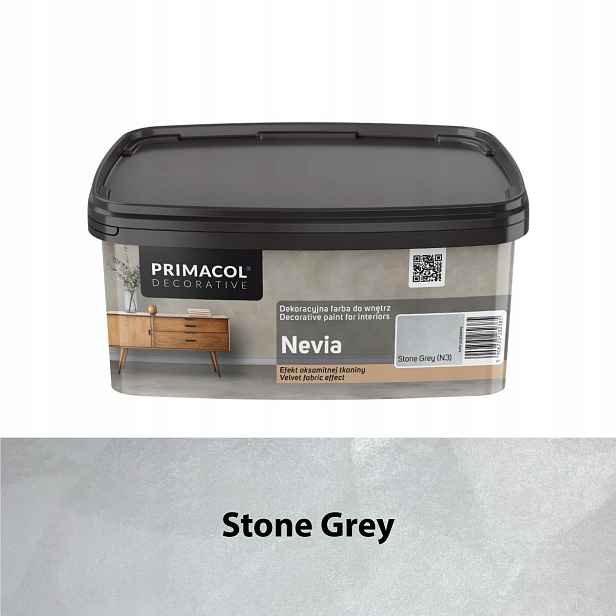 Primacol Barva Nevia Stone Grey N3 Efekt Sametové Tkaniny 1L