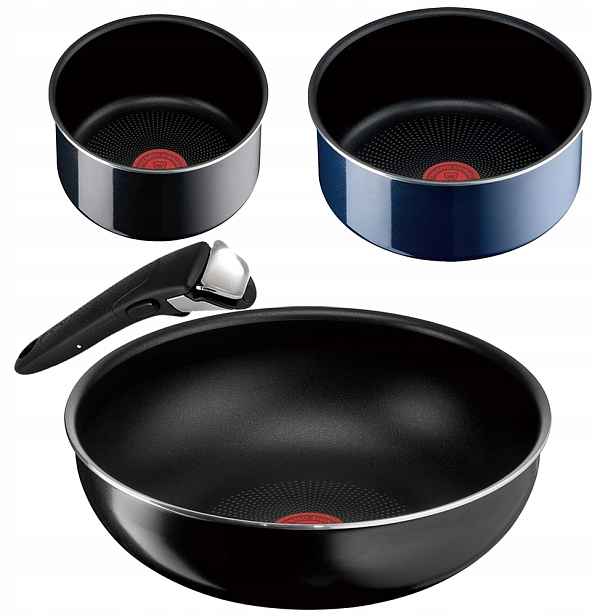 Sada Tefal Ingenio Pánev Wok 28 CM 2 Hrnce 16/20 Rukojeť Plyn 4 Ks