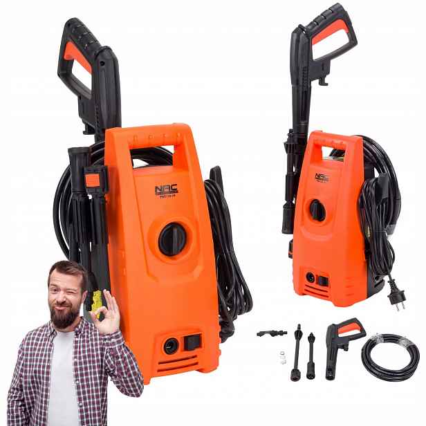 Tlaková Myčka Nac 1200W 100 Bar 390 L/h Hliníková Pumpa Lanková Pistole