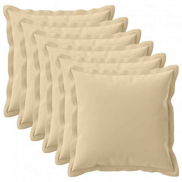 vidaXL Povlak na polštář 6 ks HOUTEN Béžová 65 x 65 cm Polyester