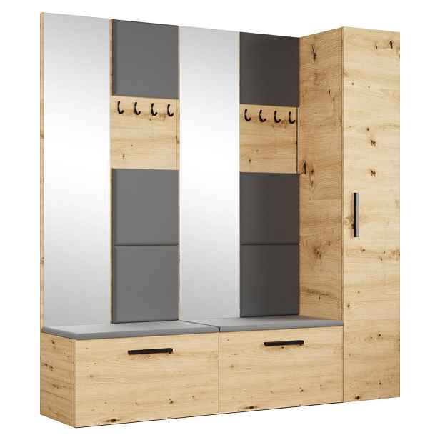 MASSENO MODERNÍ PŘEDSÍŇOVÁ SESTAVA MODULO, 201,2/204/40 cm, dub Artisan