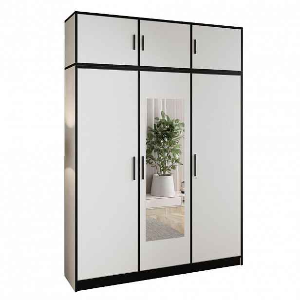 Kier Furniture ŠATNÍ SKŘÍŇ ROJ s nástavbou 3D Bílá