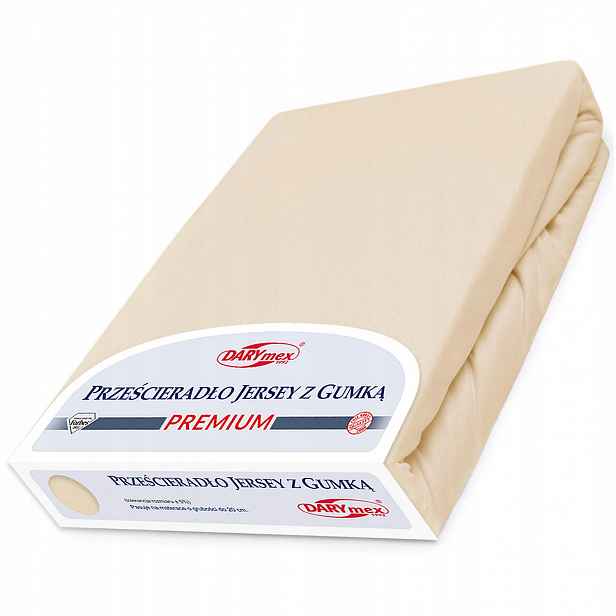 Prostěradlo jersey s gumičkou 200x220 béžové světlé Premium