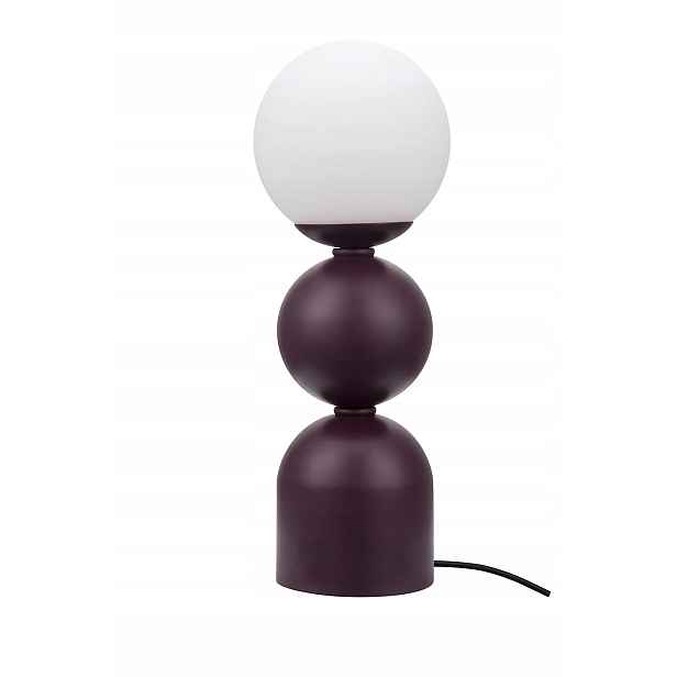 Stolní lampa Winterton – moderní dotyková lampa s kulatý stínítkem a zástrčkou