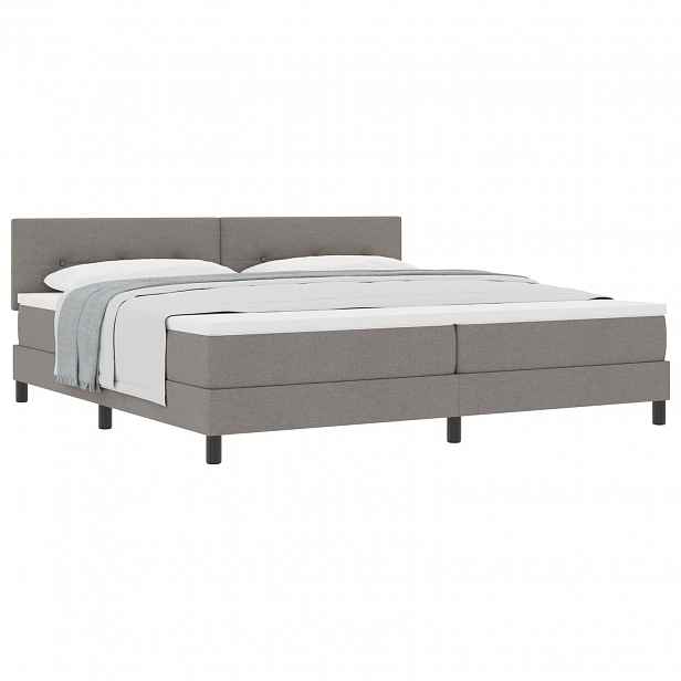 vidaXL Postel s boxspringem s čelo Taupe 200 x 200 cm textil