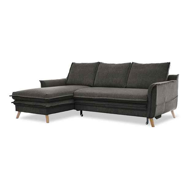 Tmavě šedá rozkládací rohová pohovka (levý roh) Charming Charlie – Miuform