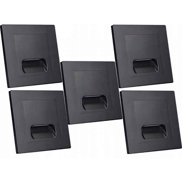 5x Led lampa na schody 230V Černá Schodišťová lampa Osvětlení schodů