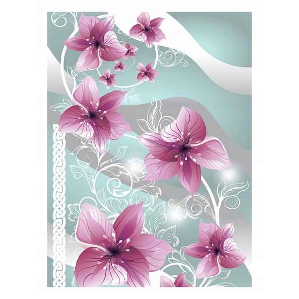 Fototapeta Růžovo-fialové vinylové květy 184x254 Elegantní dekor lepidlo