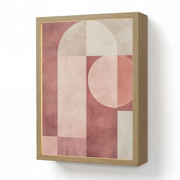 OnlyWow NÁSTĚNNÁ LAMPA S AKUMULÁTOREM Postavy - Abstraktní - Růžová 30x40 cm