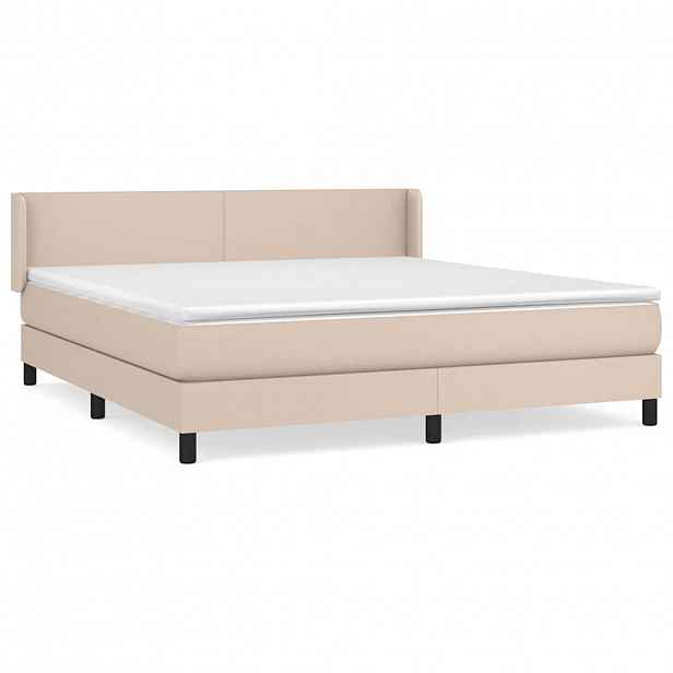 vidaXL Box spring postel s matrací cappuccino 160x200 cm umělá kůže