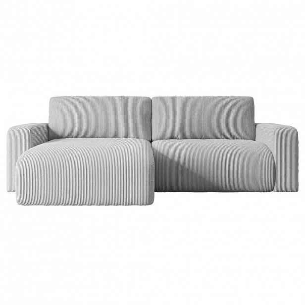 ALTDECOR ROHOVÁ SEDACÍ SOUPRAVA s funkcí lůžka a úložným prostorem KLEEA-L – 247 x 143 x 83 cm, šedá varianta manšestru