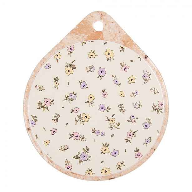 Keramicko-korková podložka pod nádobí s květy Pastel Coaster - 20*23 cm Clayre & Eef