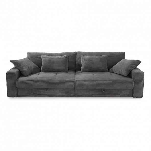 luma-home VELKÁ POHOVKA se 2 úložnými prostory, spousta úložného prostoru, 274 × 113 × 84 cm (Š×H×V), ležecká plocha 103 × 241 cm, tmavě šedý kord / 1