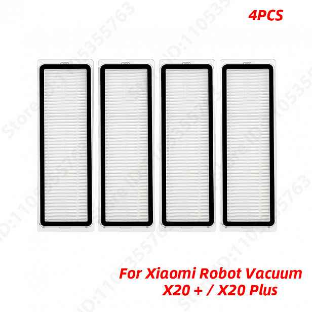 TEMU Náhradní díly kompatibilní s robotickým vysavačem Xiaomi X20+/X20 Plus - HEPA filtr, prachový sáček, hadřík na mopování a náhradní kartáče